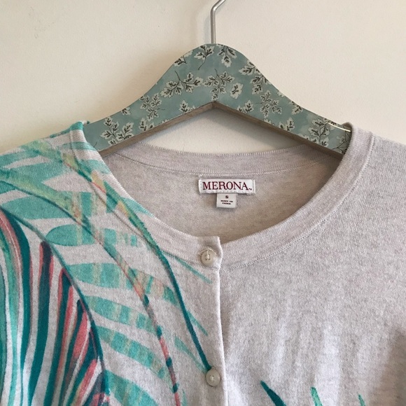 Merona | Palm Print Leaf Cardigan - Picture 2 of 6